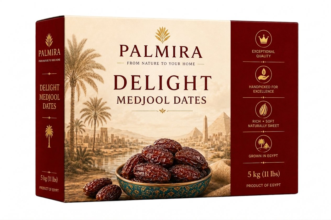 Delight Egyptian Medjool Dates 5 Kg Carton | Palmira Dates Delight Egyptian Medjool Dates 5 Kg Carton