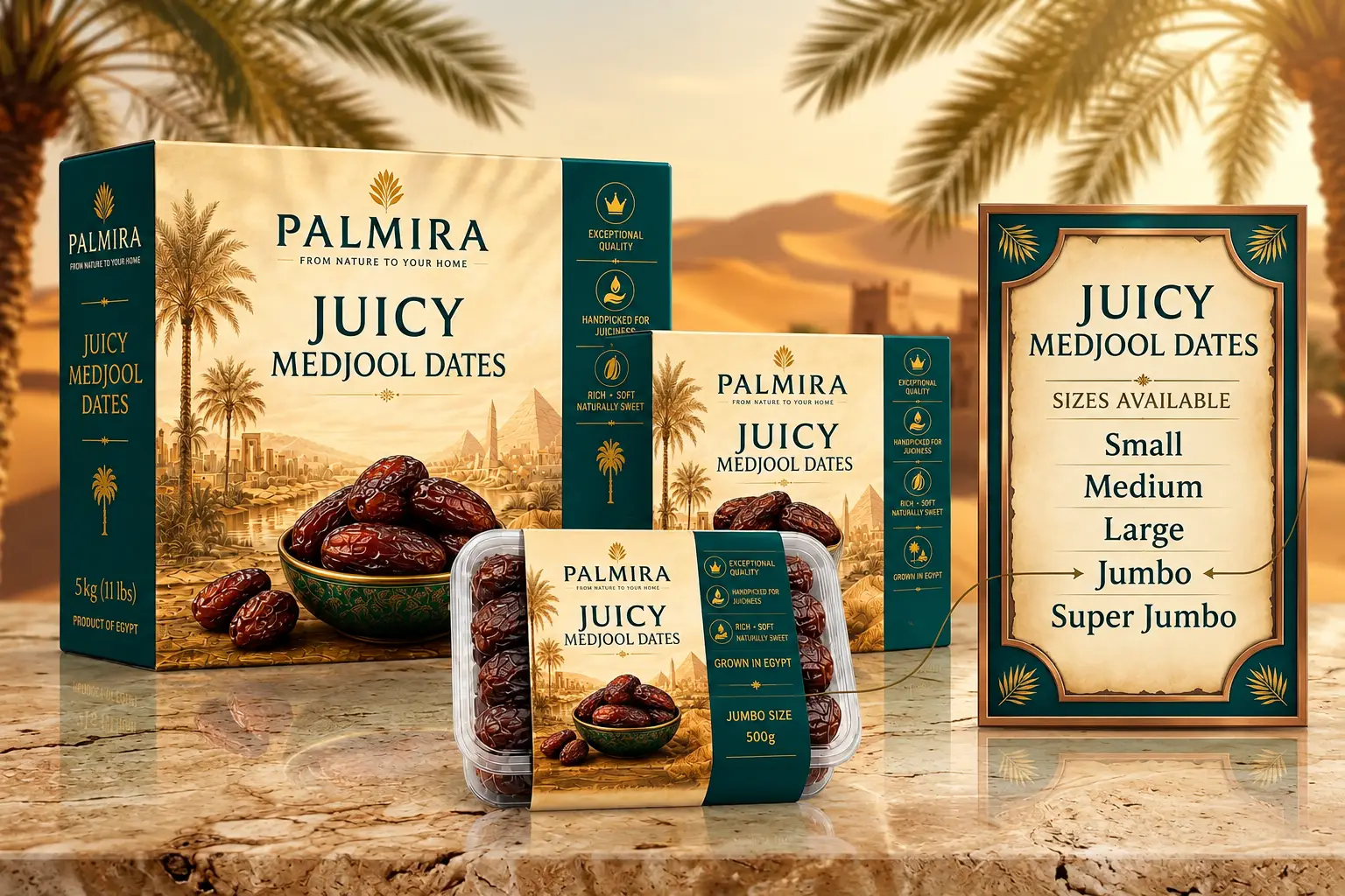Juicy Egyptian Medjool Dates In Different Package Sizes